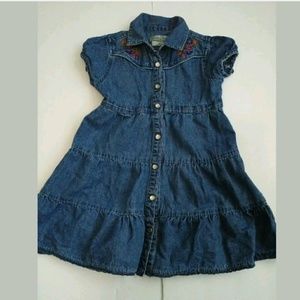 Lucky Brand Girls Embroidery Jean Denim Dress 4T